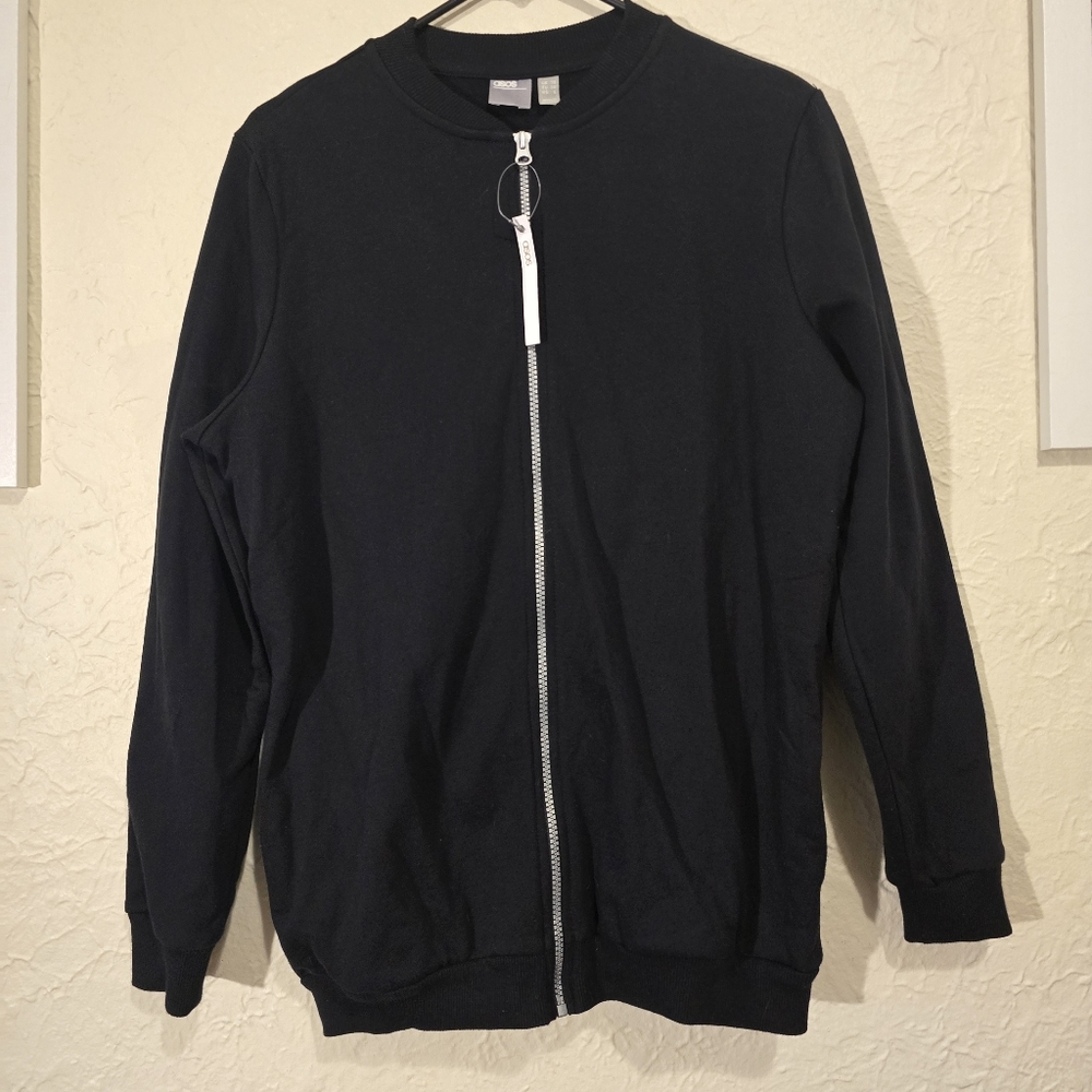 ASOS Black Zipup Sweatshirt Longsleeve Casual Top Streetwear Gorpcore Size 6